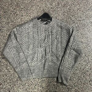 Gray Cable Knit Sweater express XS